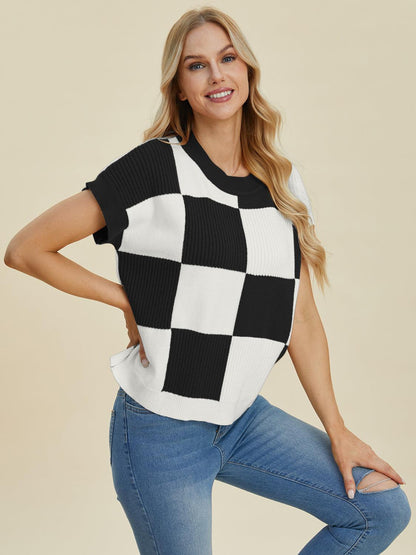 Chic Checkered Sweater