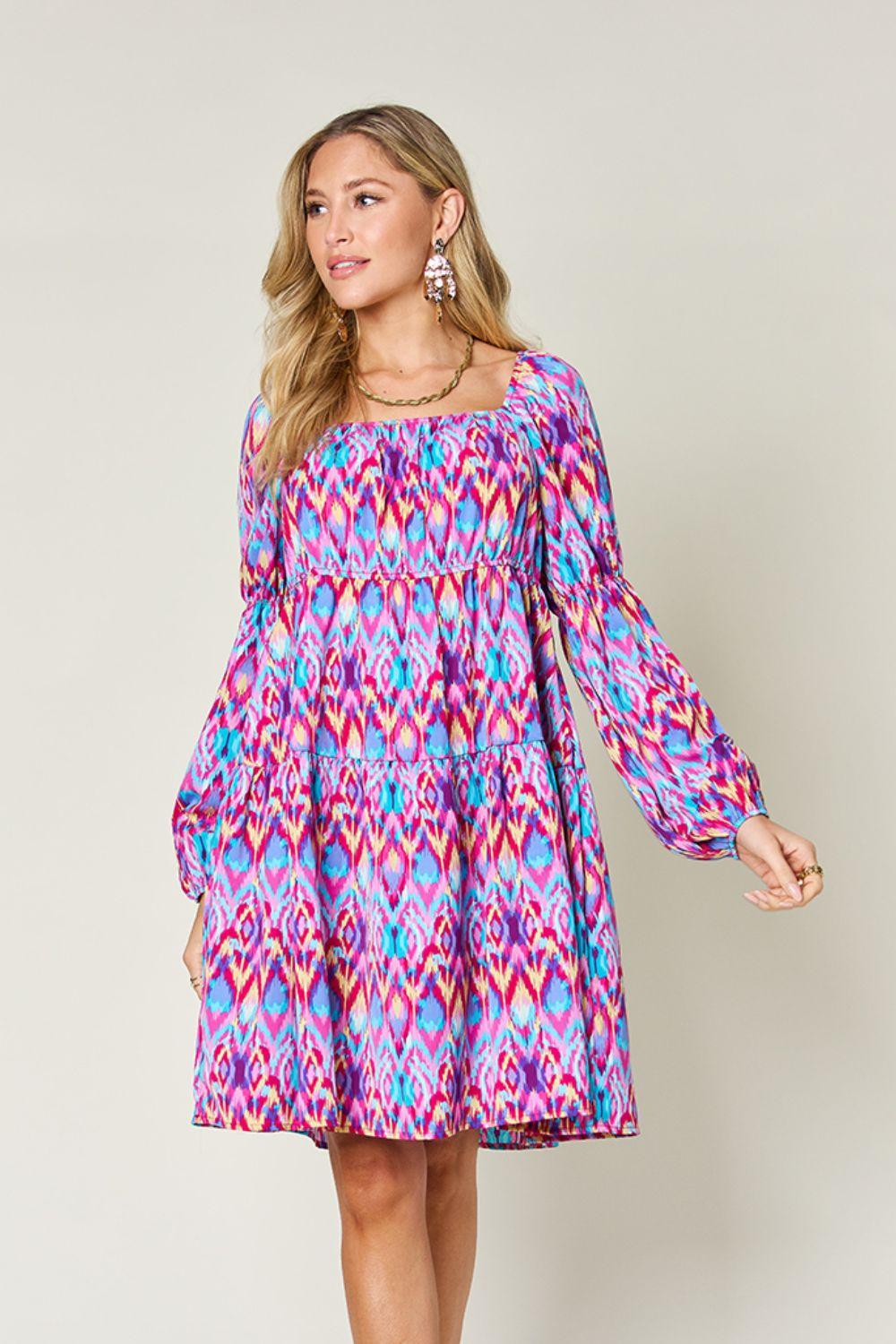 Printed Long Sleeve Dress