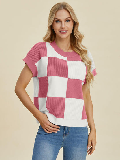 Chic Checkered Sweater