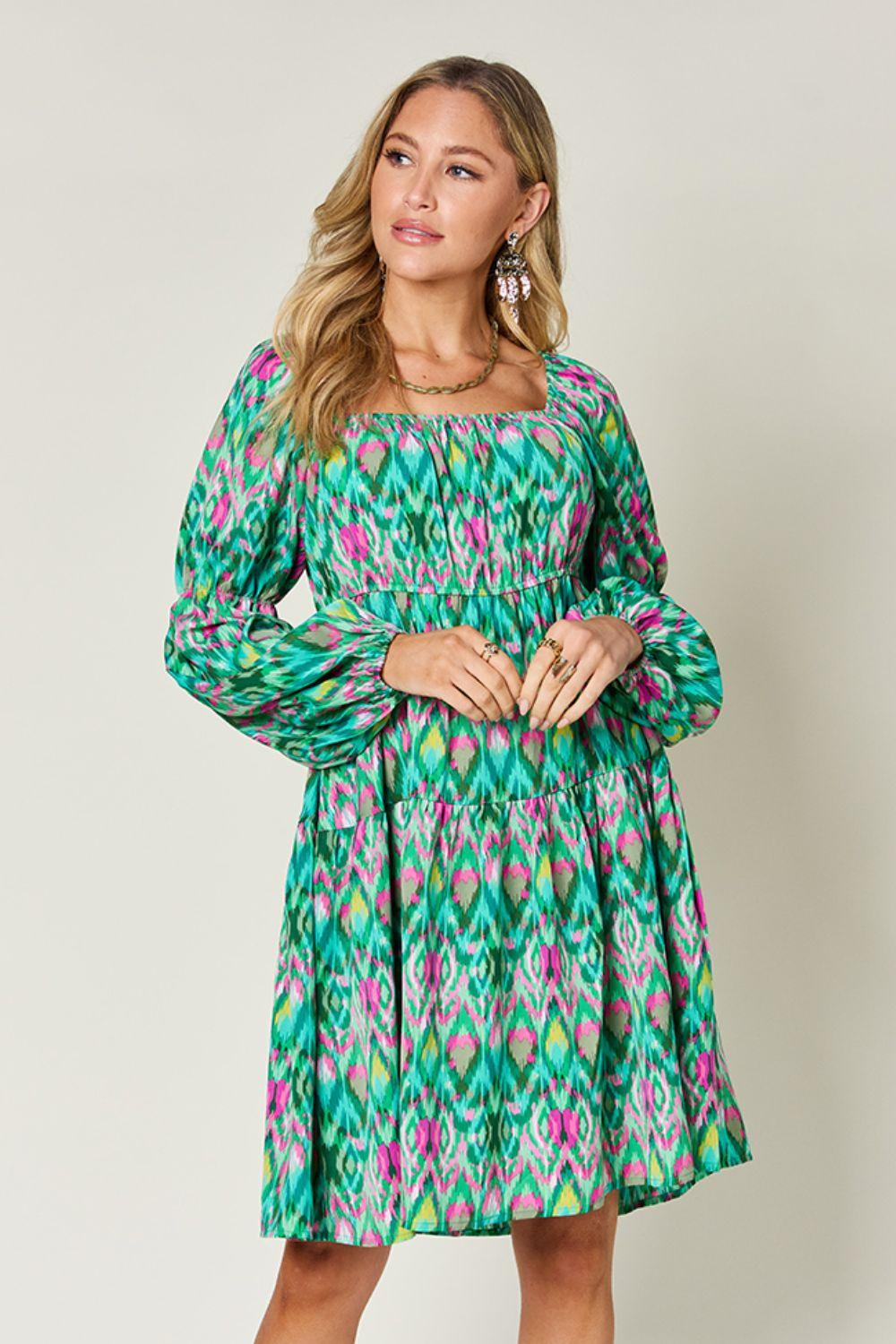 Printed Long Sleeve Dress