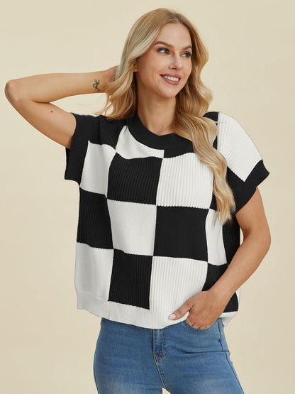 Chic Checkered Sweater