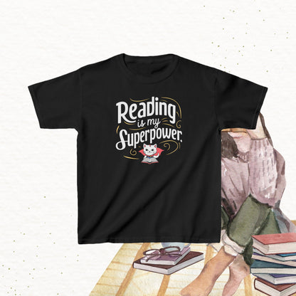 Reading Is My Superpower Kid Heavy Cotton Tshirt