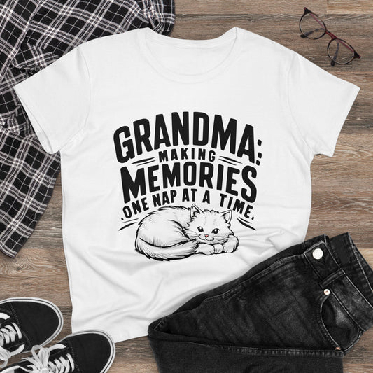 Grandpa Having Memory One Nap A Time  Women Cotton Tshirt