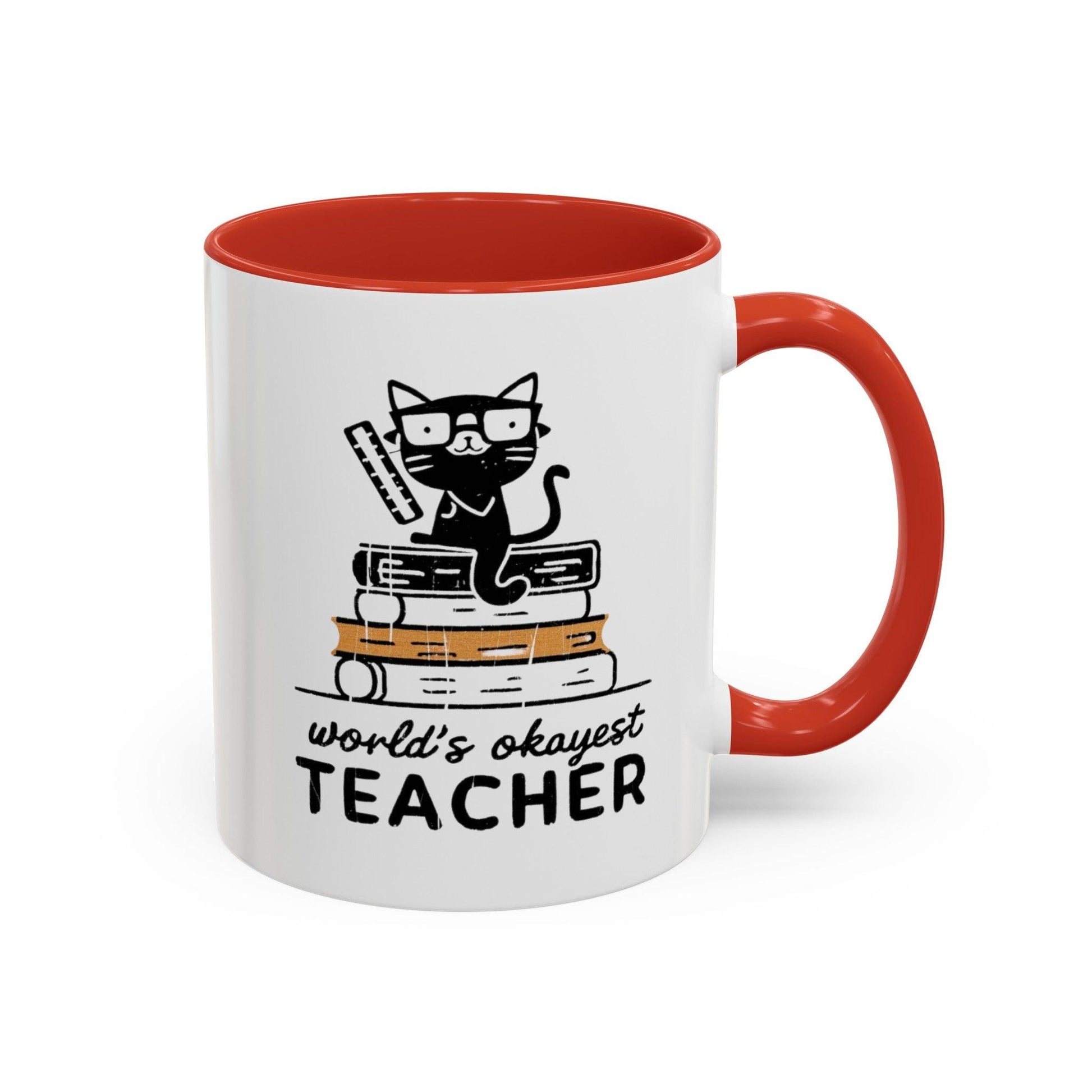 Billien Pawsome Teacher Printify 11 oz 11oz accent mug Coffee Mugs Holiday Picks Home & Living Kitchen Mugs Spring Essentials two tone White base