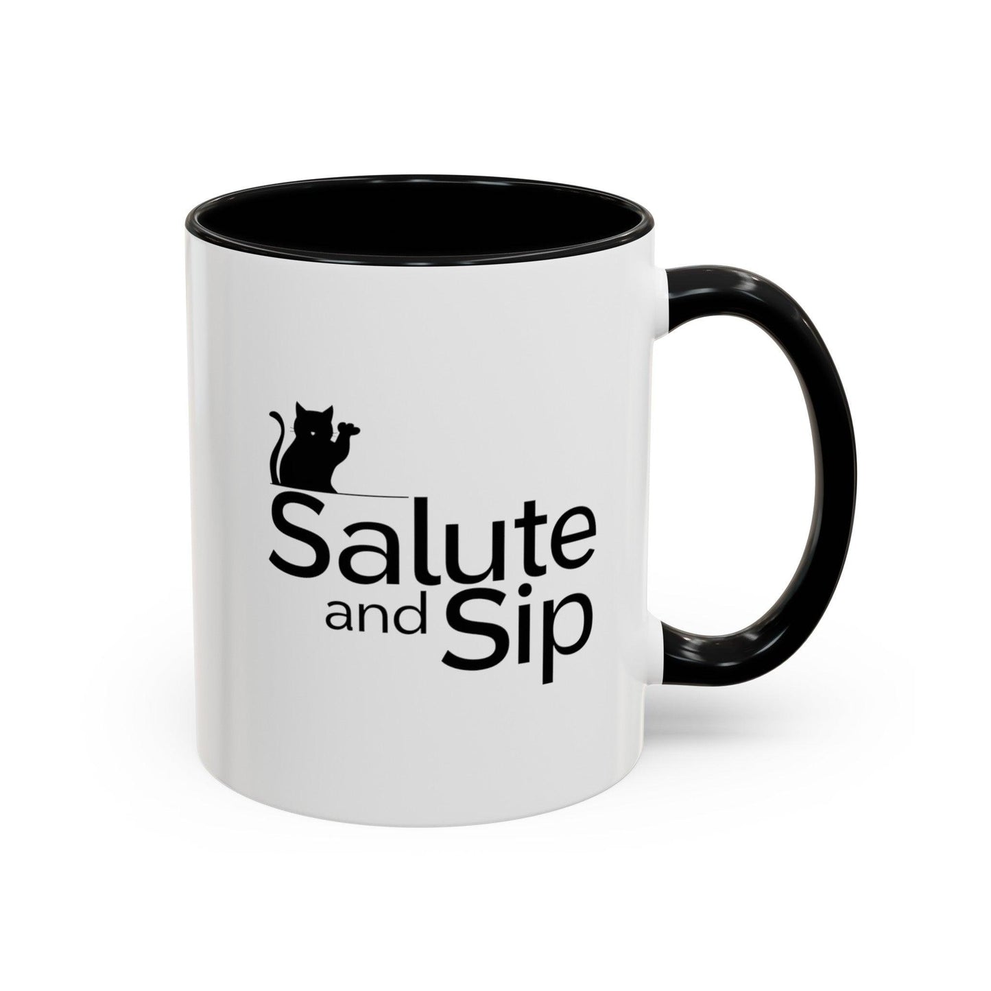 Billien Salute Sips Printify 11 oz 11oz accent mug Coffee Mugs Holiday Picks Home & Living Kitchen Mugs Spring Essentials two tone White base