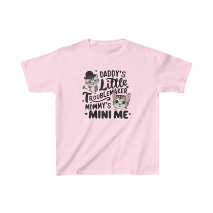 Daddy Little Troublemaker Heavy Cotton Kids Tshirts