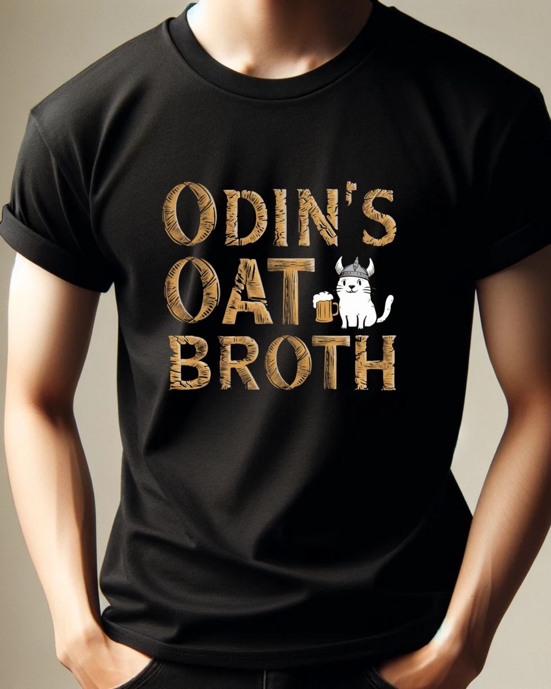 Odin Oat Broth Cotton Crew Neck Men Tshirt