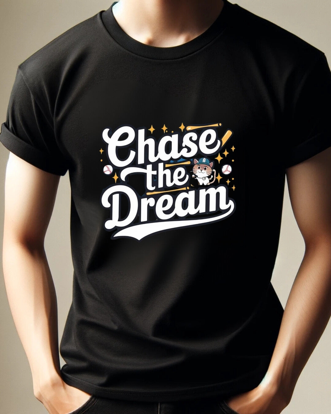 Chase The Dreams Baseball Crew Neck Tee