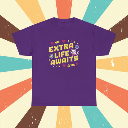 Extra Life Await Retro Cotton Tshirts