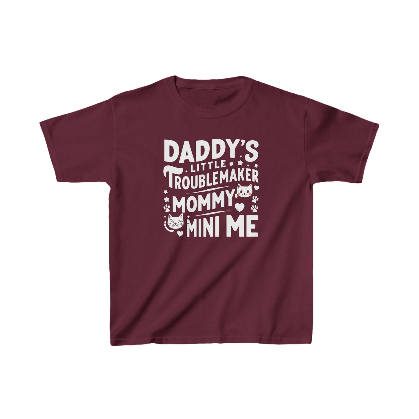 Daddy Little Troublemaker Kids Heavy Cotton Kids T-Shirt