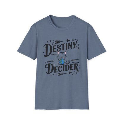 Men Tees Destiny Decider Best Cat Dad Short Sleeves Casual Regular Fit Cotton Funny Cat T-Shirt