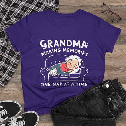 Grandma Making Memory One Nap A Time Women Cotton Tshirt