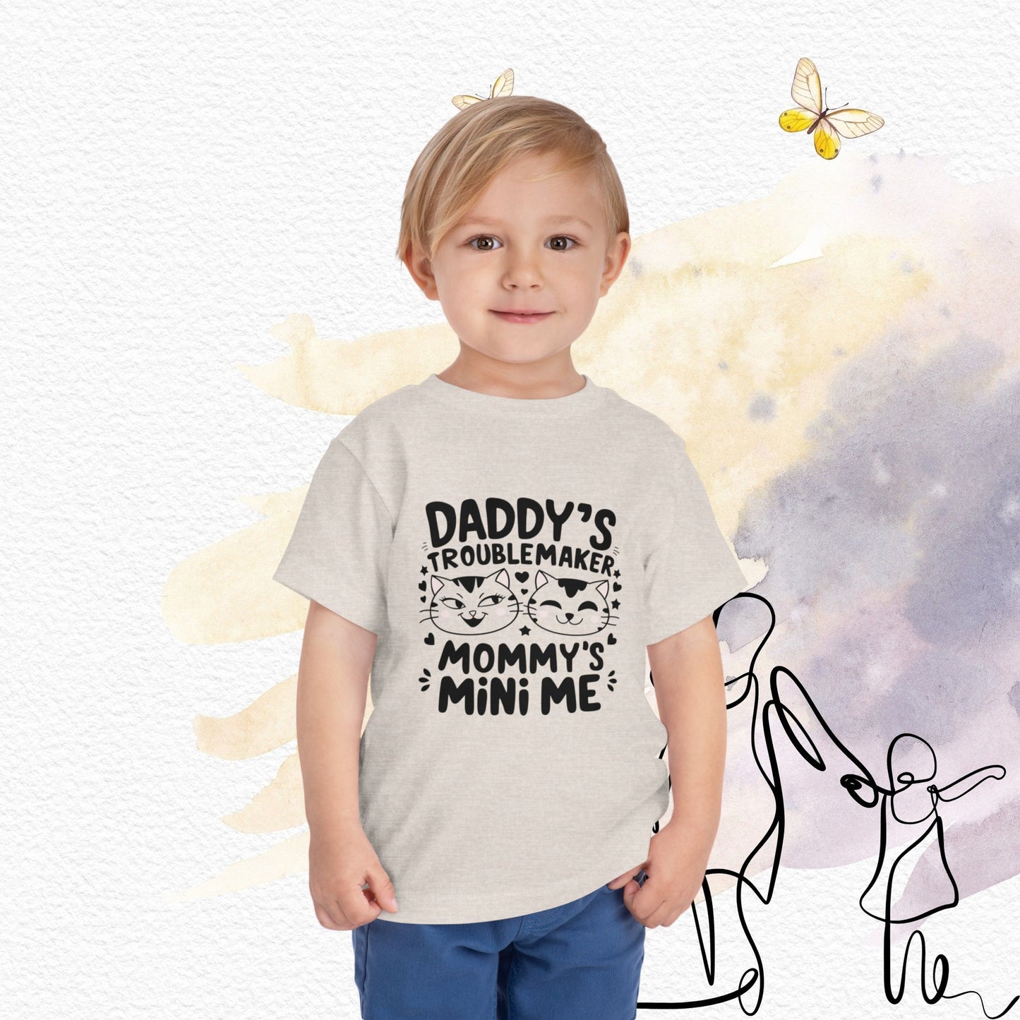 Daddy Little Troublemaker Toddler Cotton T-Shirts