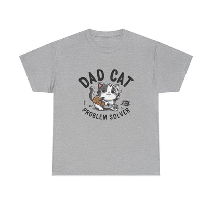 Dad Cat Problems Solver Cotton T-Shirt