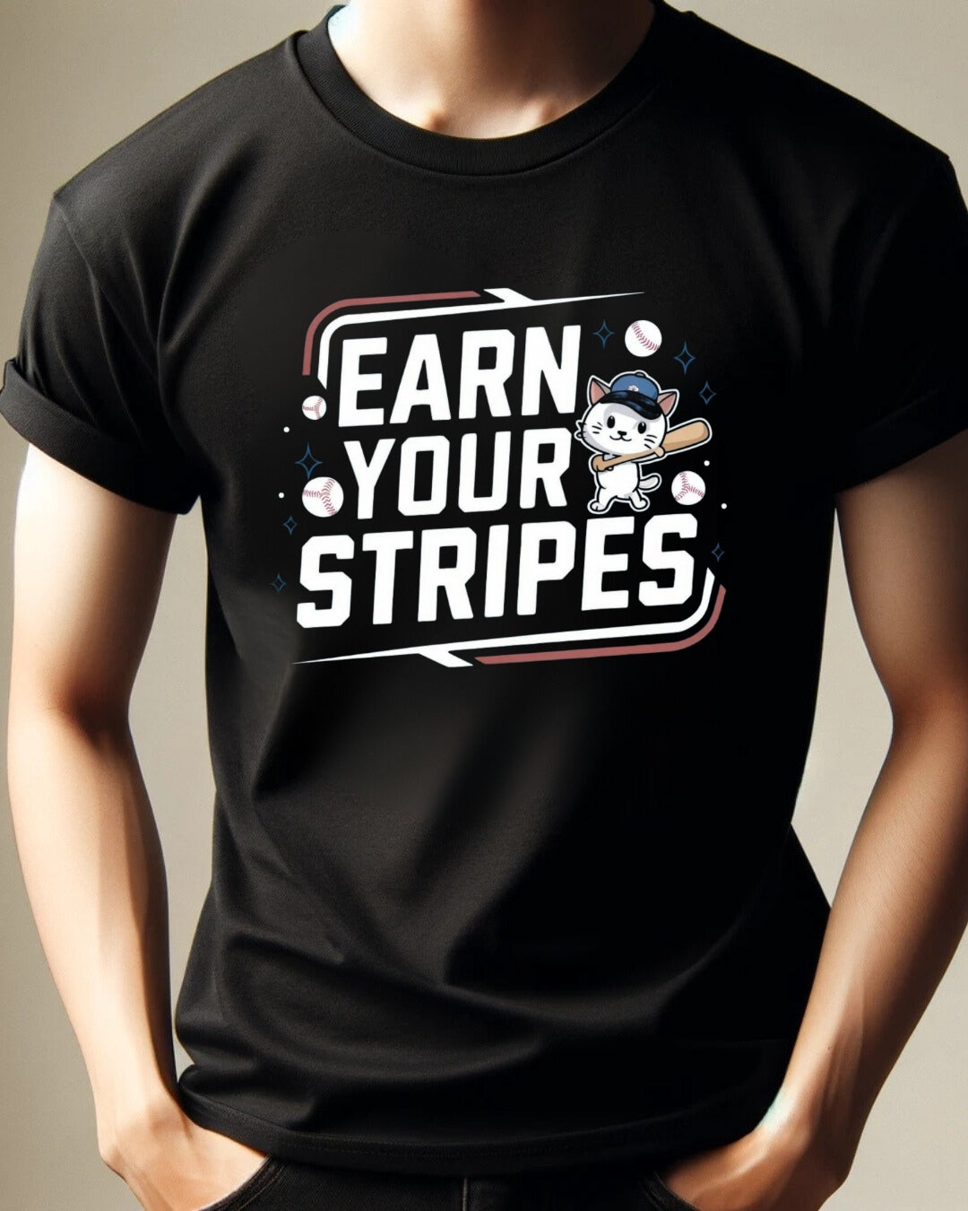 Earn Your Stripes Baseball Crew Neck Tee