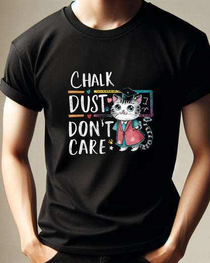 Chalk Dust Don't Care Teacher Cotton T-Shirt