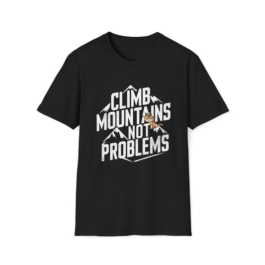 Men's Tee Climbing Mountain Youth Mountain Cotton Short Sleeves Casual Regular Fit Cotton Funny Cat  T-Shirt