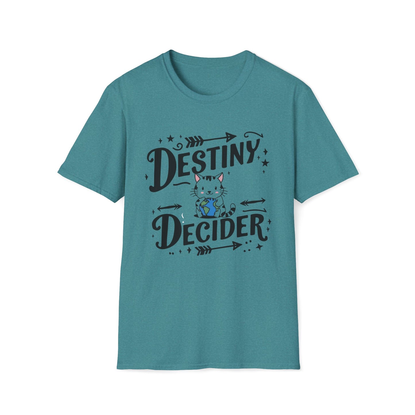 Men Tees Destiny Decider Best Cat Dad Short Sleeves Casual Regular Fit Cotton Funny Cat T-Shirt