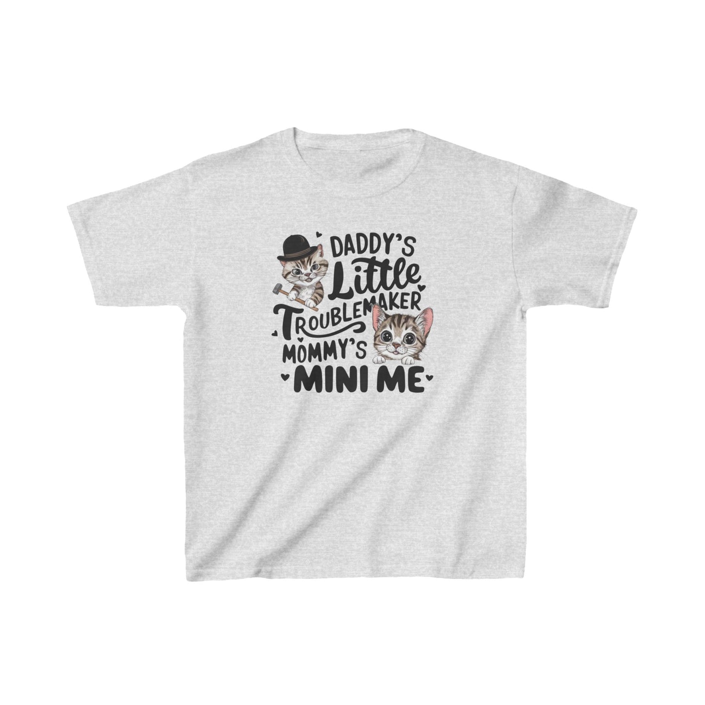 Daddy Little Troublemaker Heavy Cotton Kids Tshirts