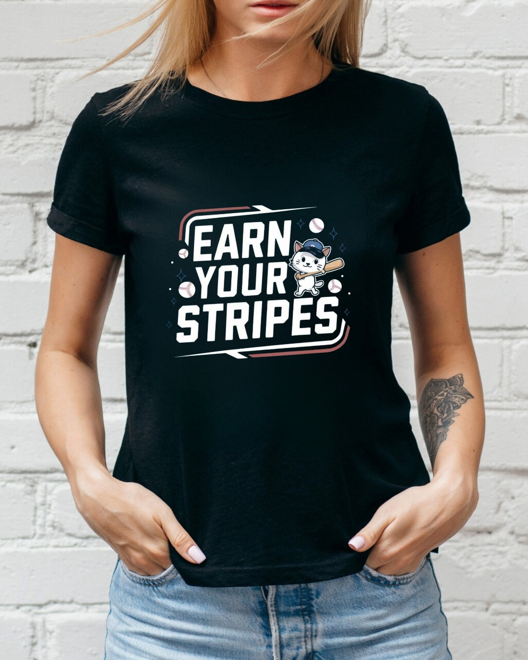 Earn Your Stripes Baseball Crew Neck Tee