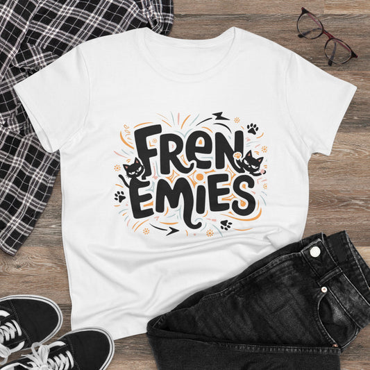 Women Tees Frene - Mies Cat Best Friend Shirts Tops Short Sleeve Regular Fit Cottagecore Funny Cat Graphic Tshirts