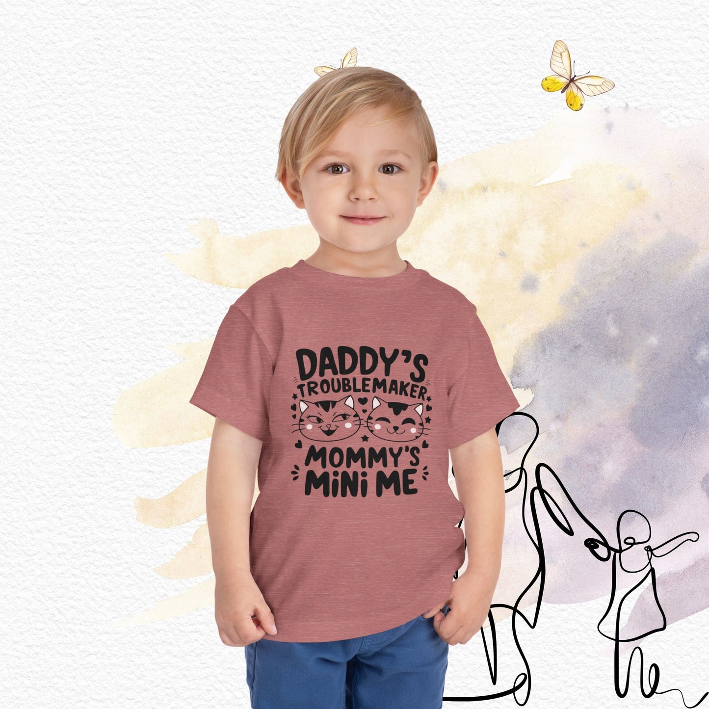 Daddy Little Troublemaker Toddler Cotton T-Shirts