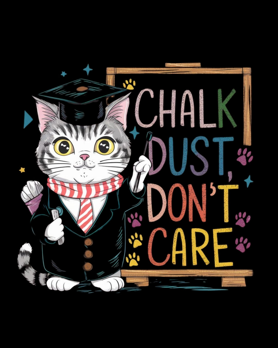 Chalk Dust Don't Care Teacher Cotton T-Shirts