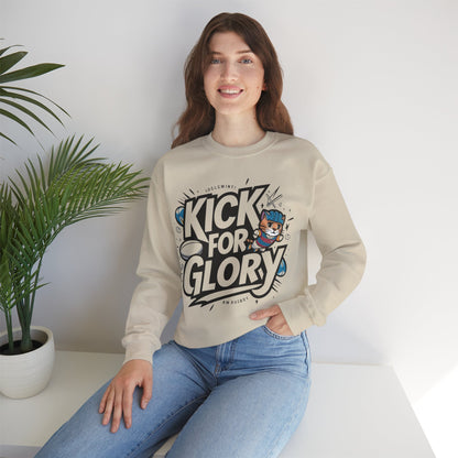 Kick For Glory Heavy Unisex Cotton Crewneck Sweatshirt