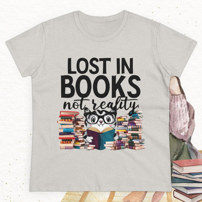 Lost In Book Not Reality Women Cotton Tshirt