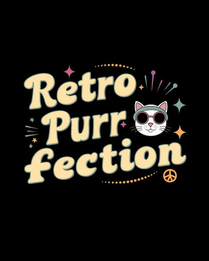 Retro Purr Fection Cotton Men Tshirt