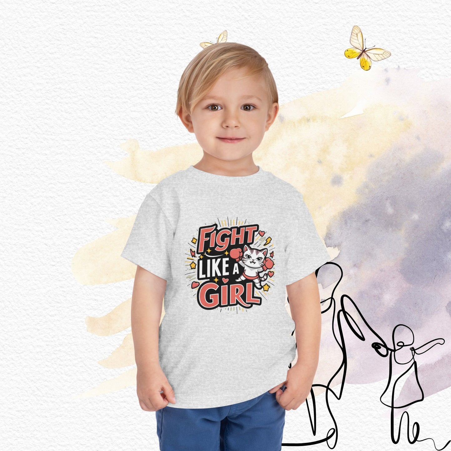 Fight Like Girl Toddler Cotton T-Shirts