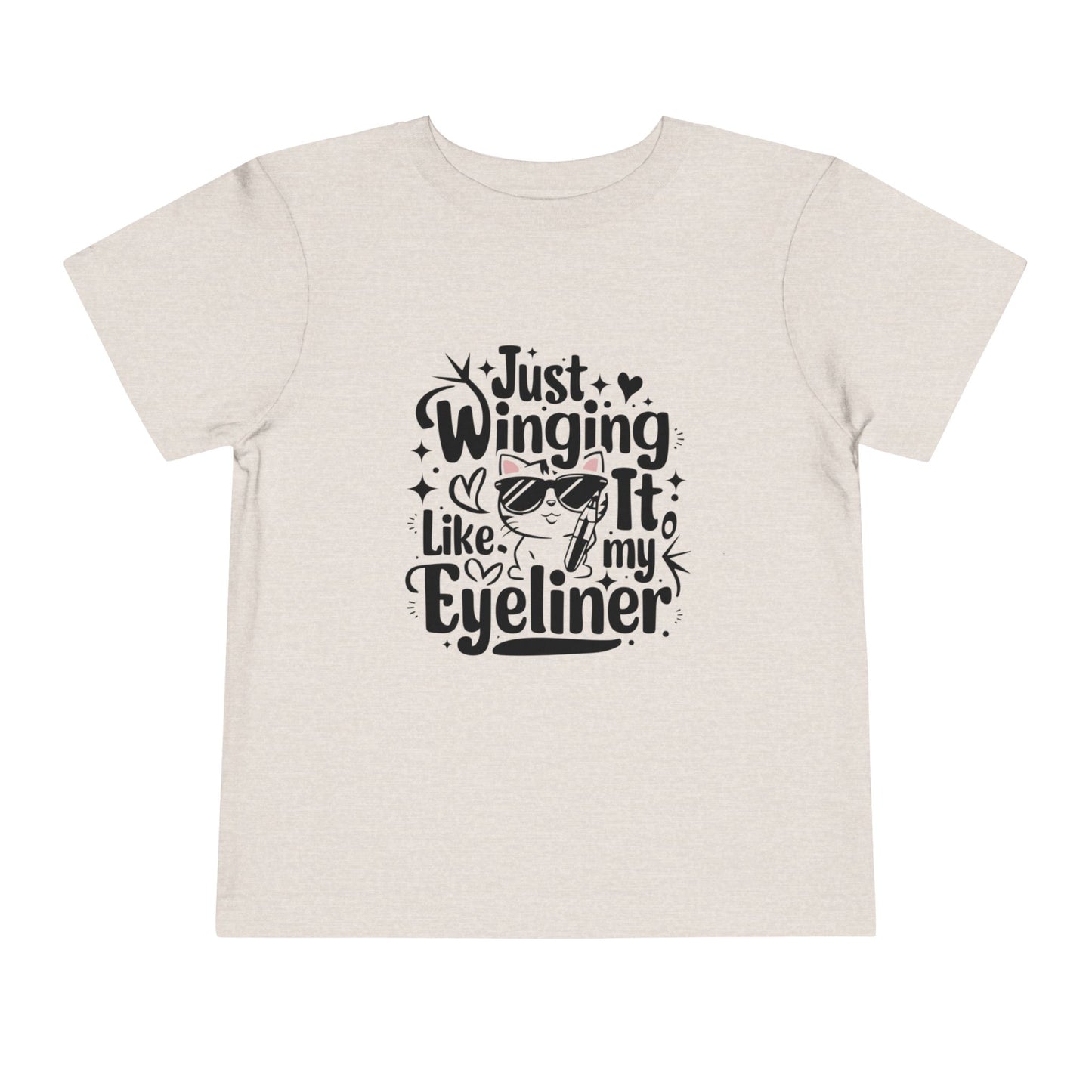 Just Winging it Like My Eyeliner Toddler Cotton Kids T-Shirts