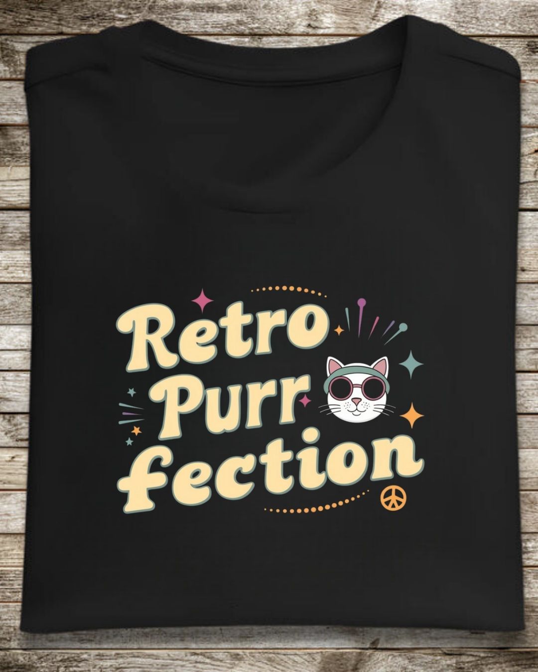 Retro Purr Fection Cotton Men Tshirt