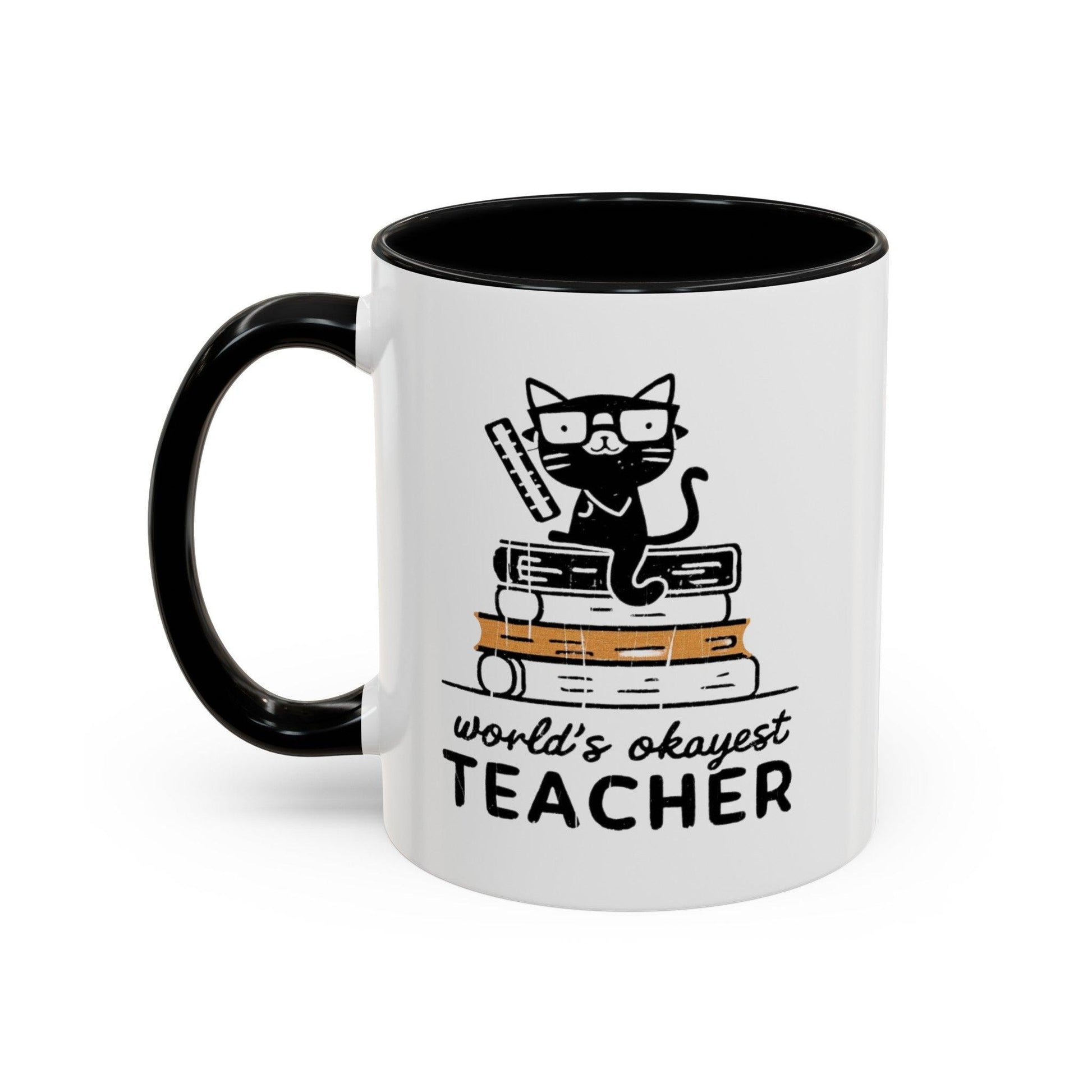 Billien Pawsome Teacher Printify 11 oz 11oz accent mug Coffee Mugs Holiday Picks Home & Living Kitchen Mugs Spring Essentials two tone White base