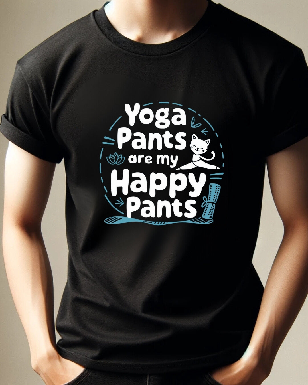 Yoga Pants Are Happy Pants Cotton Tee