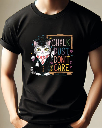 Chalk Dust Don't Care Teacher Cotton T-Shirts