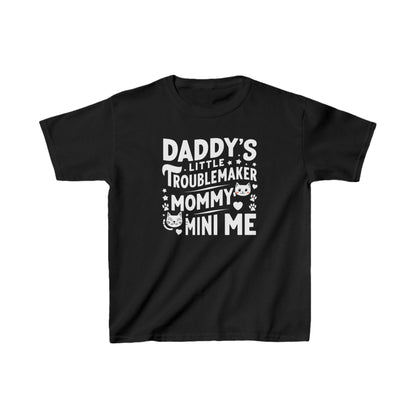 Daddy Little Troublemaker Kids Heavy Cotton Kids T-Shirt