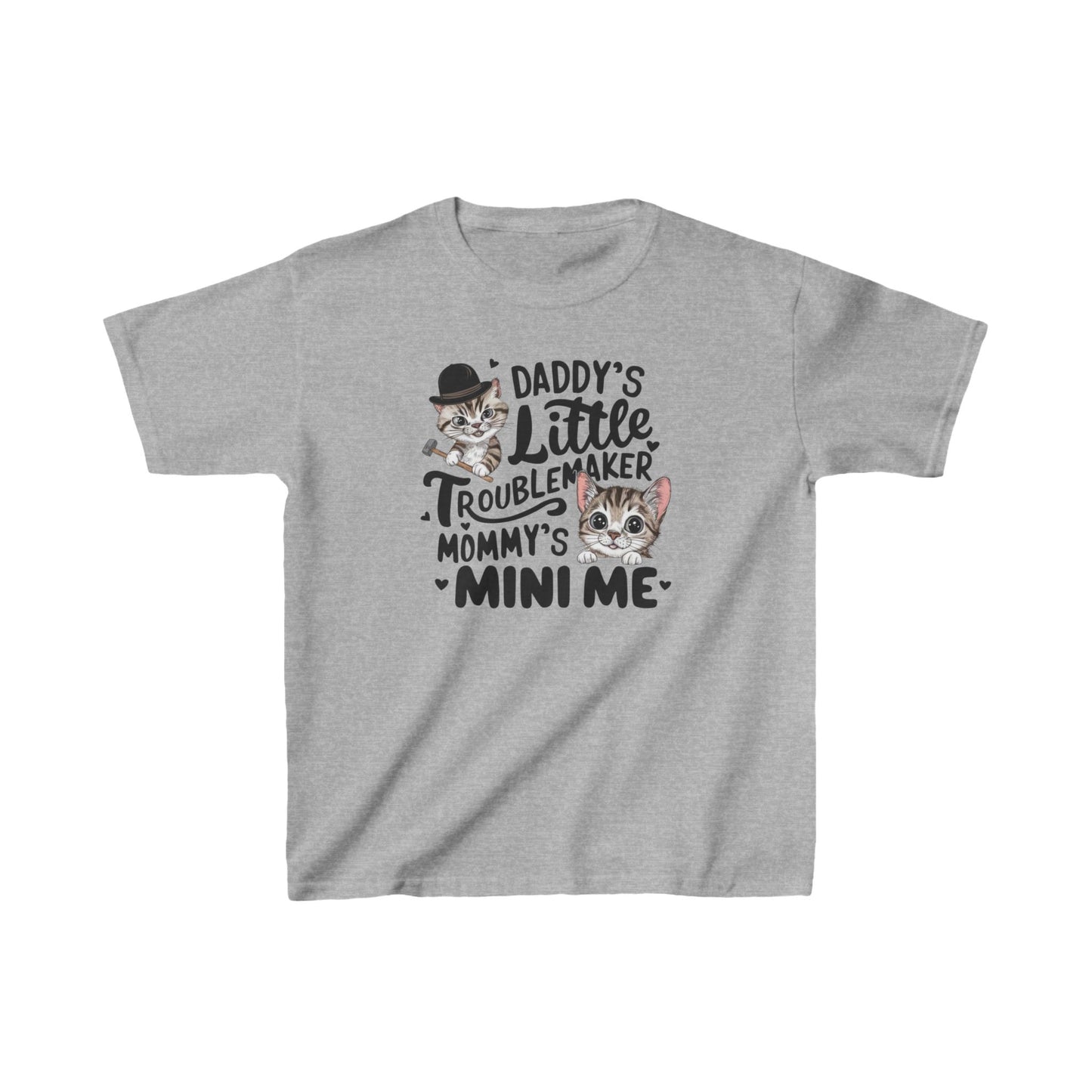 Daddy Little Troublemaker Heavy Cotton Kids Tshirts