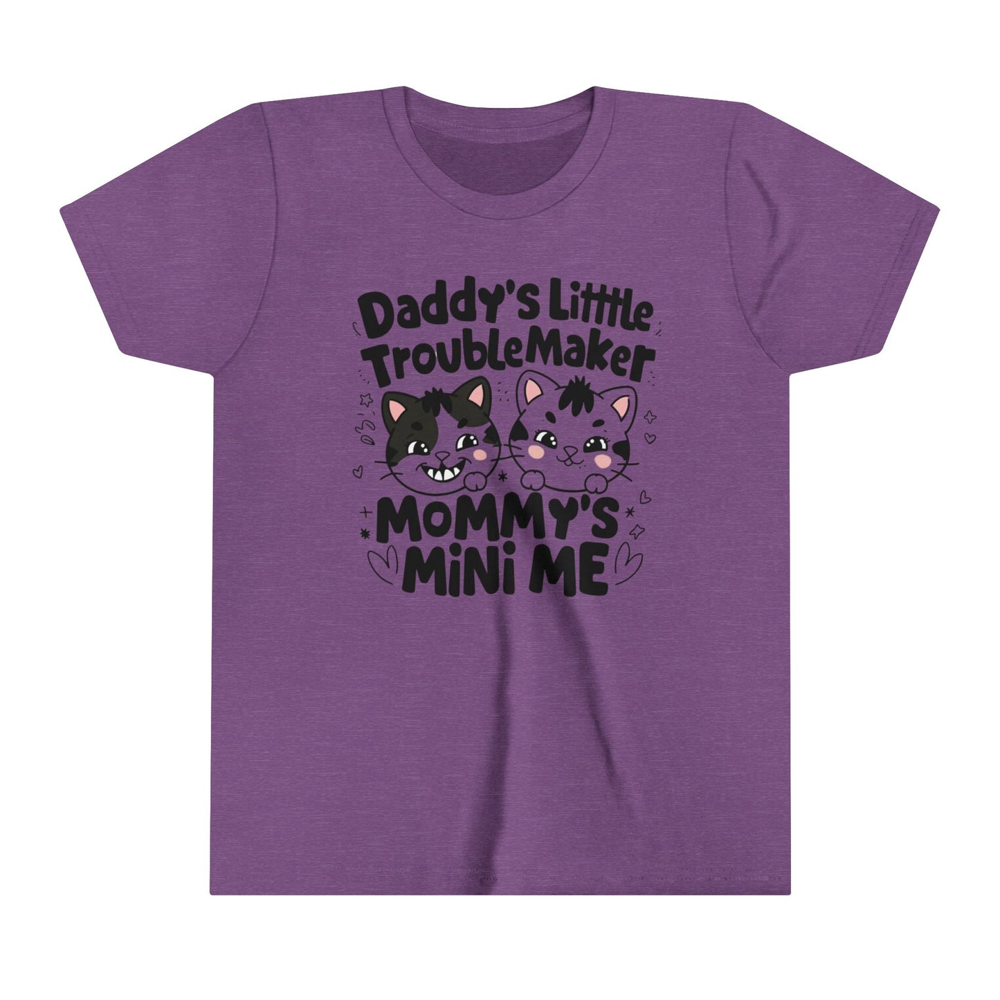 Daddy Little Troublemaker Youth Heavy Cotton T-Shirt