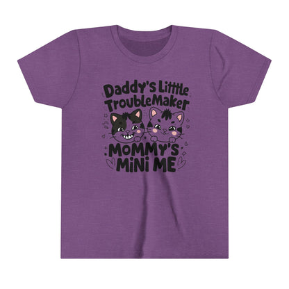 Daddy Little Troublemaker Youth Heavy Cotton T-Shirt