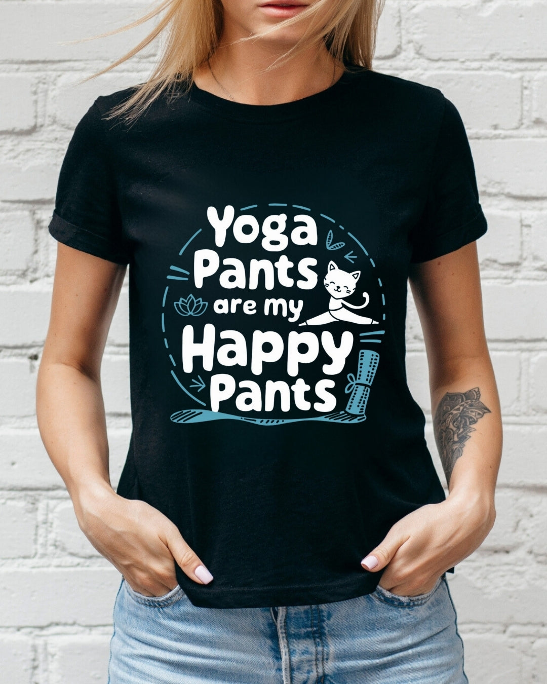 Yoga Pants Are Happy Pants Cotton Tee