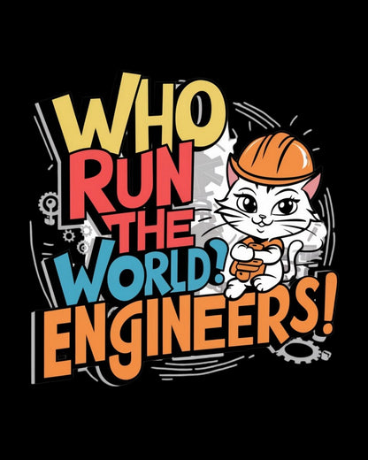 Who Runs The World Engineer Cotton T-Shirt