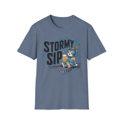 Stormy Sip Cotton Men Tshirt