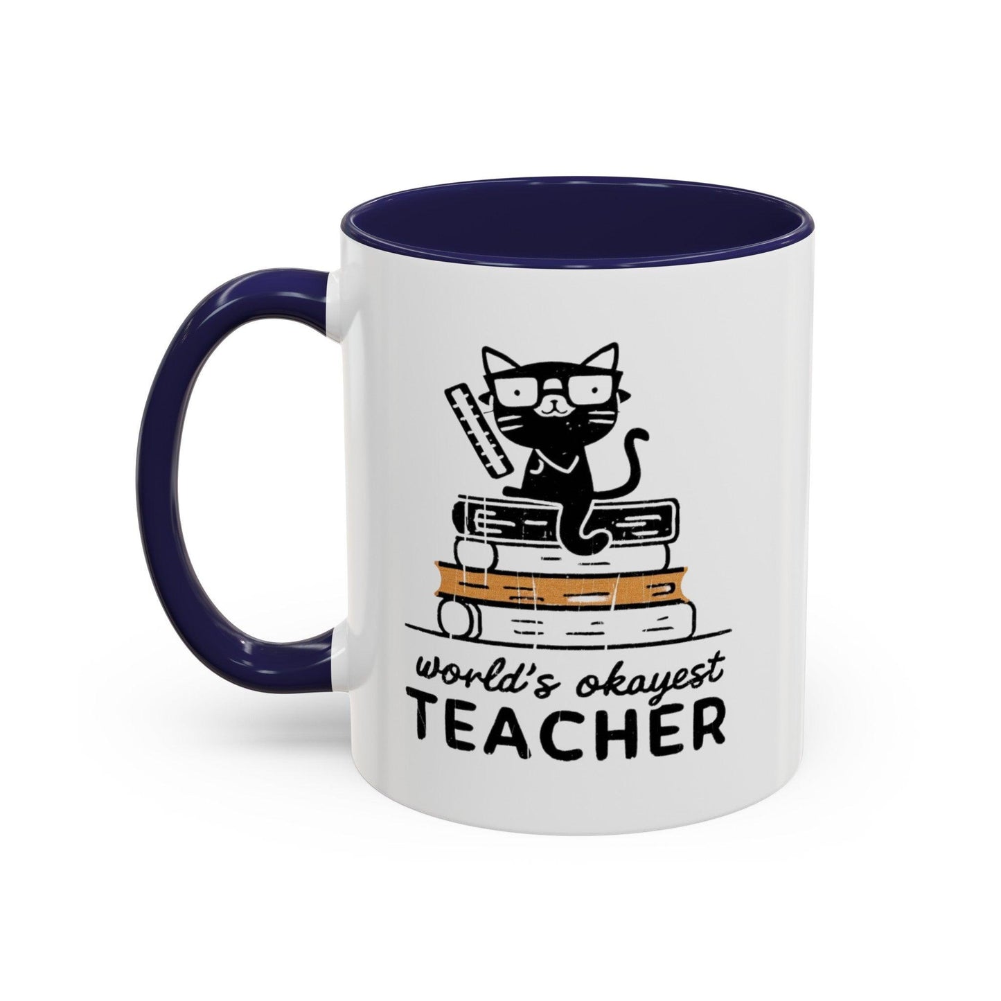 Billien Pawsome Teacher Printify 11 oz 11oz accent mug Coffee Mugs Holiday Picks Home & Living Kitchen Mugs Spring Essentials two tone White base