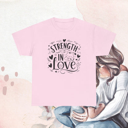 Strength In Love Cat Mom  Cotton T-Shirt