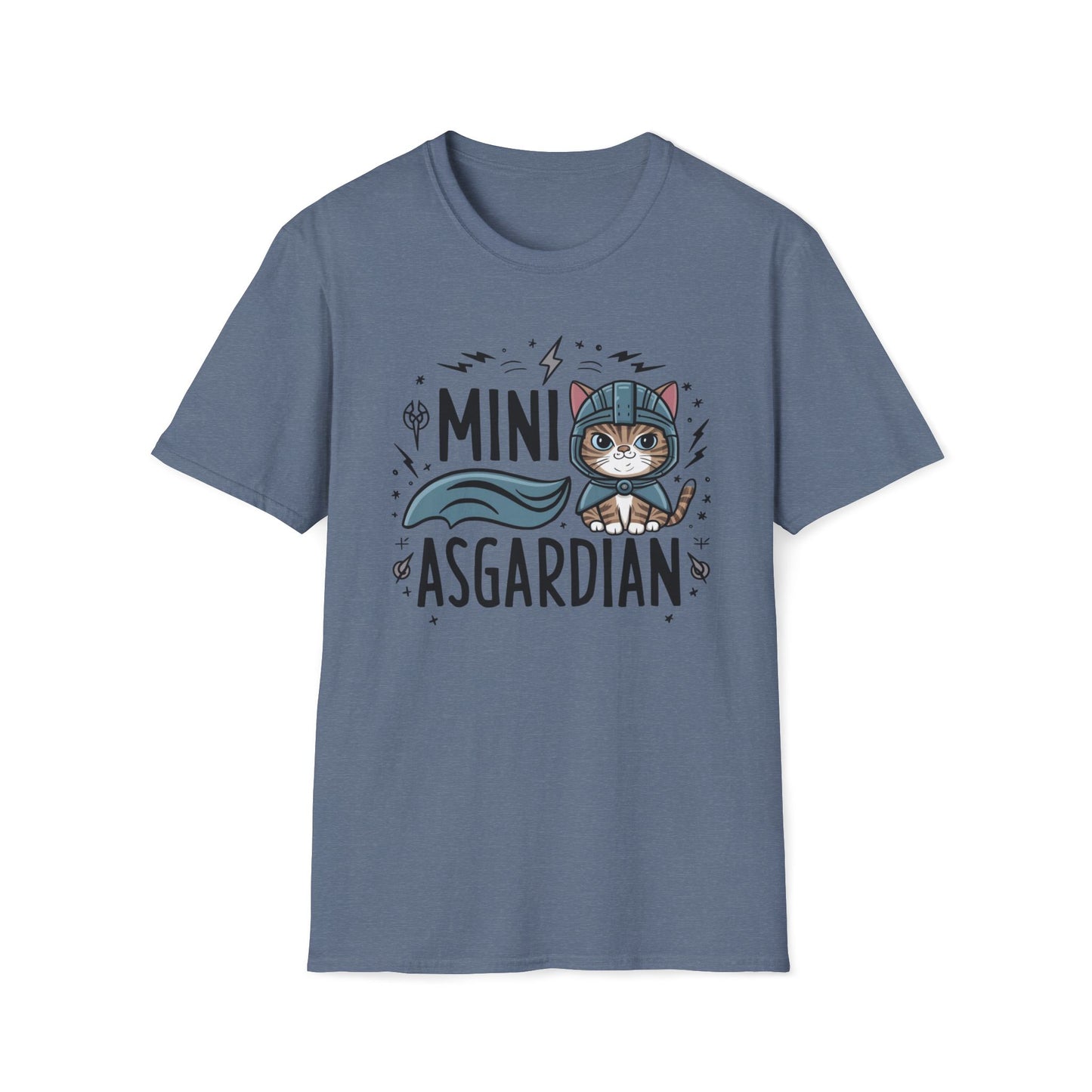 Men's Tee Mini Asgardian kitten Short Sleeves Casual Regular Fit Cotton Funny Cat T-Shirt