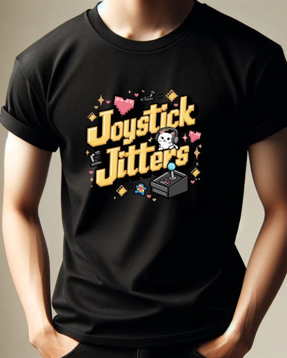 Joystick Jitters Cotton Crew Neck Men Tshirt