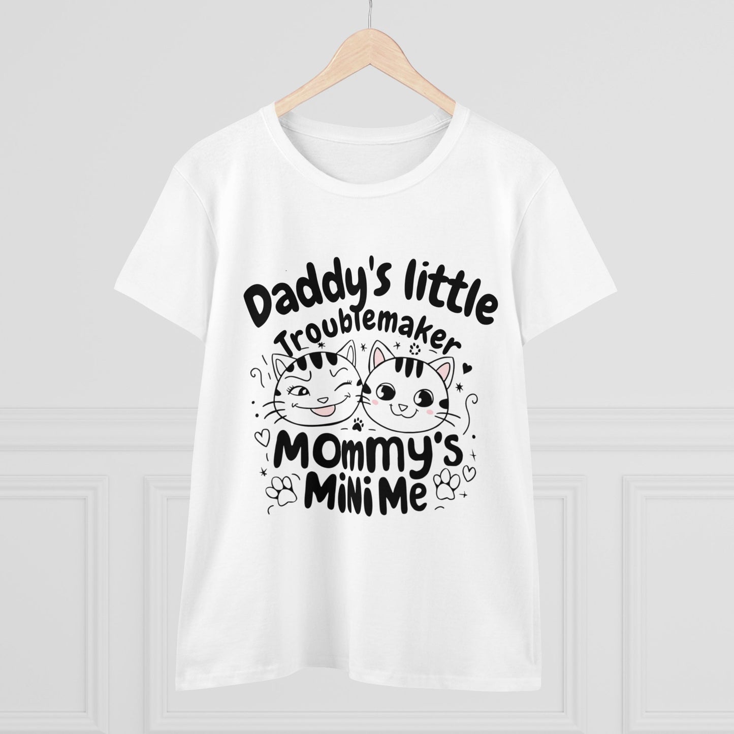 Daddy Little Troublemaker Mommy's Mini Me Women Cotton Tshirt