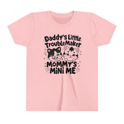 Daddy Little Troublemaker Youth Heavy Cotton T-Shirt