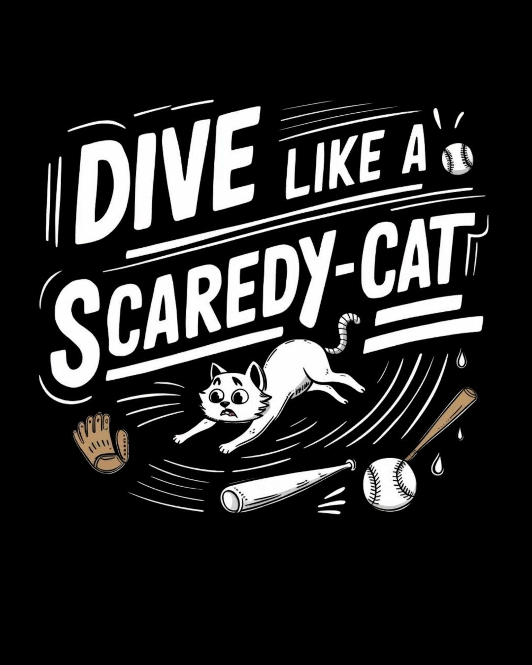 Dive Like Scaredy Cat Cotton Crew Neck Men Tshirt